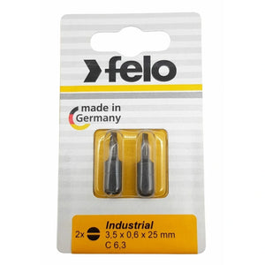 Felo 02031036 Slotted 3.5 x 0.6 x 25 mm Bits - 2 Pieces