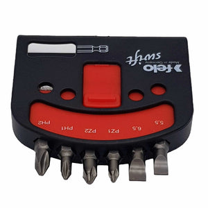 Felo 02060116 Swift Bit-Box, Slotted/Phillips/Pozidriv + Bitholder, 7 Pieces