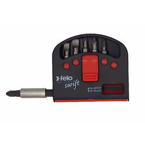 Felo 02060116 Swift Bit-Box, Slotted/Phillips/Pozidriv + Bitholder, 7 Pieces