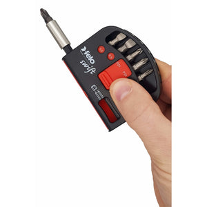 Felo 02060116 Swift Bit-Box, Slotted/Phillips/Pozidriv + Bitholder, 7 Pieces