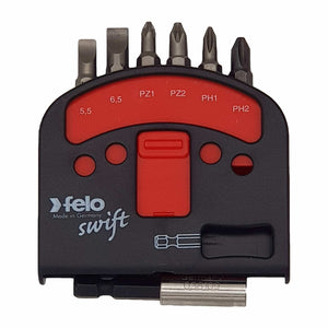 Felo 02060116 Swift Bit-Box, Slotted/Phillips/Pozidriv + Bitholder, 7 Pieces