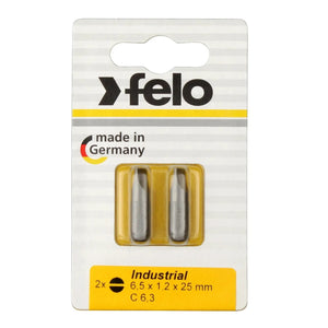 Felo 02061036 Slotted 6.5 x 1.2 x 25 mm Bits - 2 Pieces