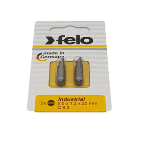 Felo 02061036 Slotted 6.5 x 1.2 x 25 mm Bits - 2 Pieces