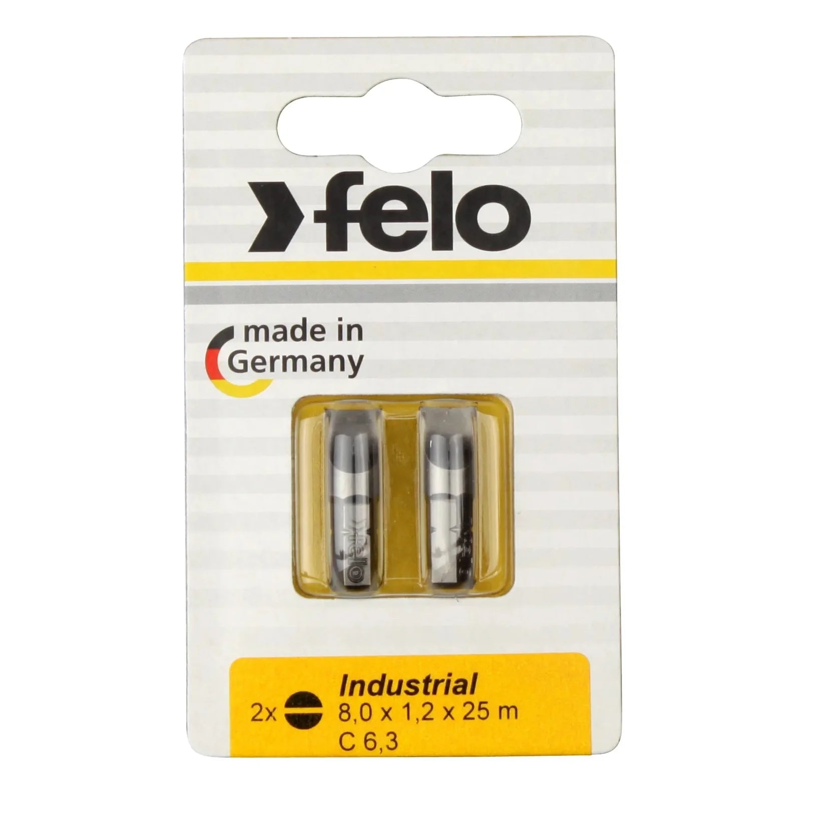 Felo 02080036 Slotted 8.0 x 1.2 x 25 mm Bits - 2 Pieces