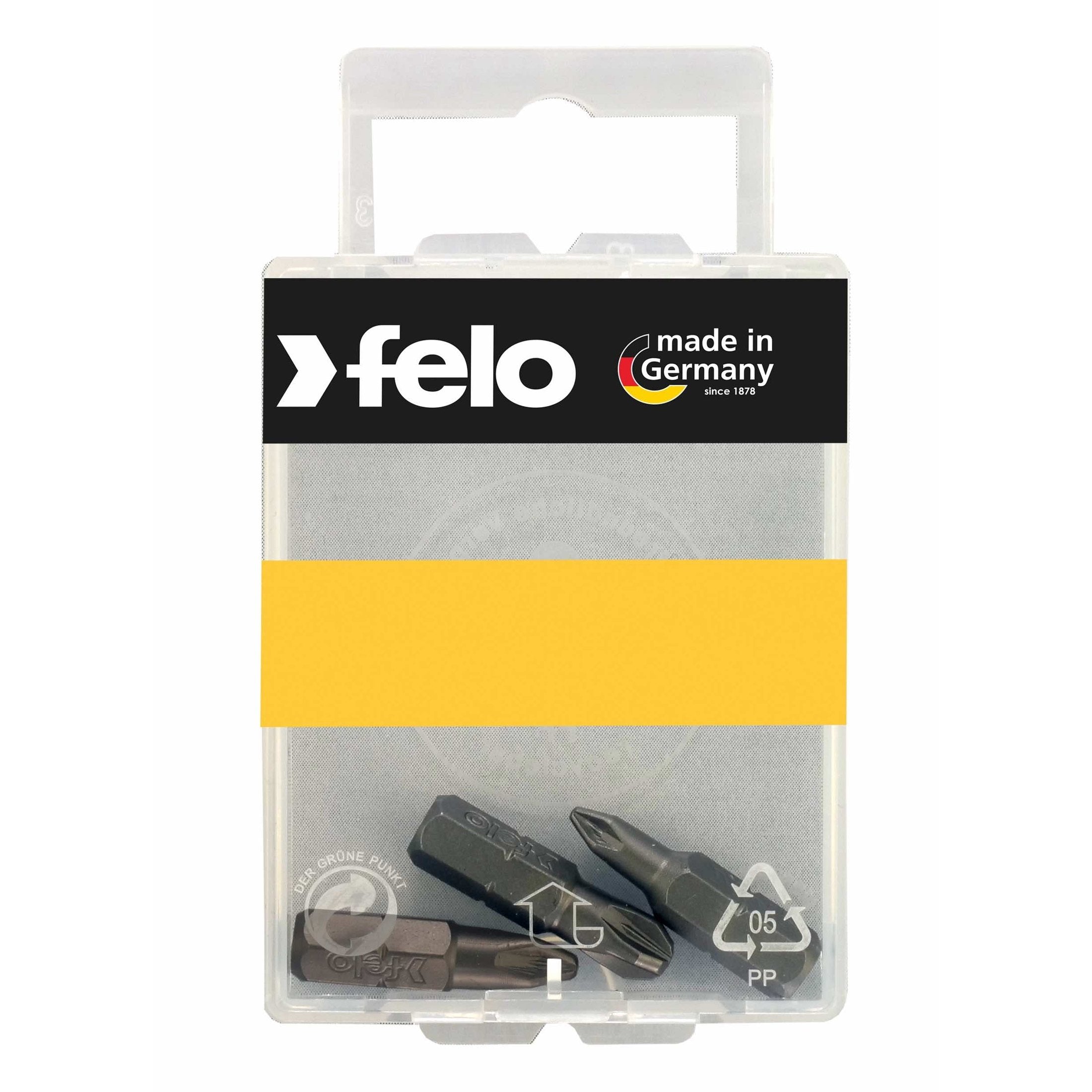 Felo 02193216 Pozidriv #1, Pozidriv #2, Pozidriv #3 x 25 mm Bit Set, 3 Pieces-Liger Tools