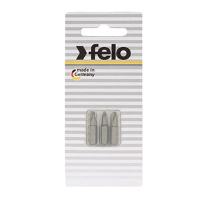 Felo 02193216 Pozidriv #1, Pozidriv #2, Pozidriv #3 x 25 mm Bit Set, 3 Pieces
