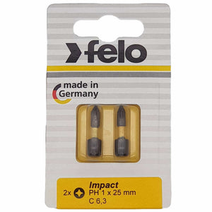 Felo 02201241 Phillips #1 x 25 mm Impact Bit - 2 Pieces