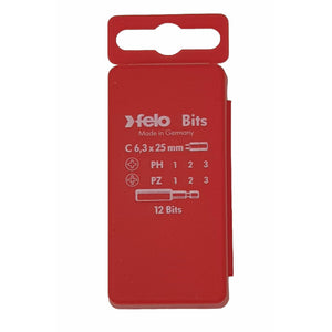 Felo 02291016 Profi Bit Box 13 Bits x 25 mm, Phillips/Pozidriv + Bitholder