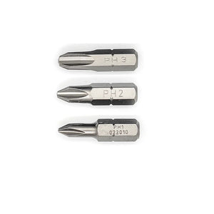 Felo 02293116 Phillips #1, Phillips #2, Phillips #3 x 25 mm Bits - 3 Pieces