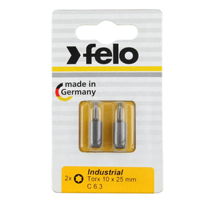 Felo 02610036 Torx T10 x 25 mm Bits - 2 Pieces
