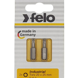 Felo 02620036 Torx T20 x 25 mm Bits - 2 Pieces