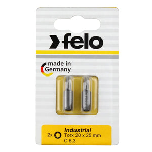 Felo 02620036 Torx T20 x 25 mm Bits - 2 Pieces