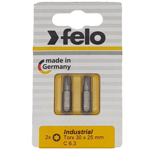 Felo 02630036 Torx T30 x 25 mm Bits - 2 Pieces