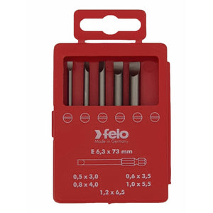 Felo 03091716 Profi Bit Box 5 Slotted Bits x 73 mm