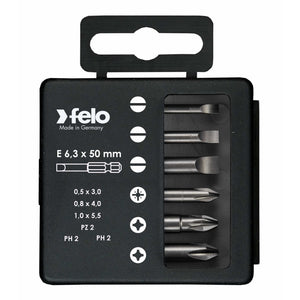 Felo 03092516 Bit set SL/PZ/PH Industrial 50 mm in case, 6 pcs