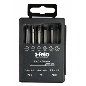 Felo 03092716 Bit set SL/PZ/PH Industrial 70 mm in case, 6 pcs