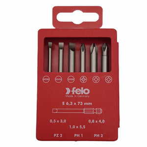 Felo 03092716 Bit set SL/PZ/PH Industrial 70 mm in case, 6 pcs