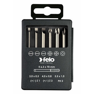 Felo 03192716 Bit set SL/Z +/- Industrial 70 mm in case, 6 pcs