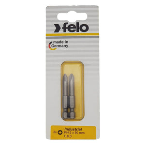 Felo 03202536 Phillips #2 x 50 mm Bits - 2 Pieces