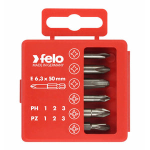 Felo 03291516 Profi Bit Box 6 Bits x 50 mm, Pozidriv/Phillips