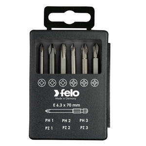 Felo 03291716 Profi Bit Box 6 Bits x 73 mm, Phillips/Pozidriv
