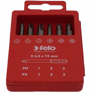 Felo 03291716 Profi Bit Box 6 Bits x 73 mm, Phillips/Pozidriv