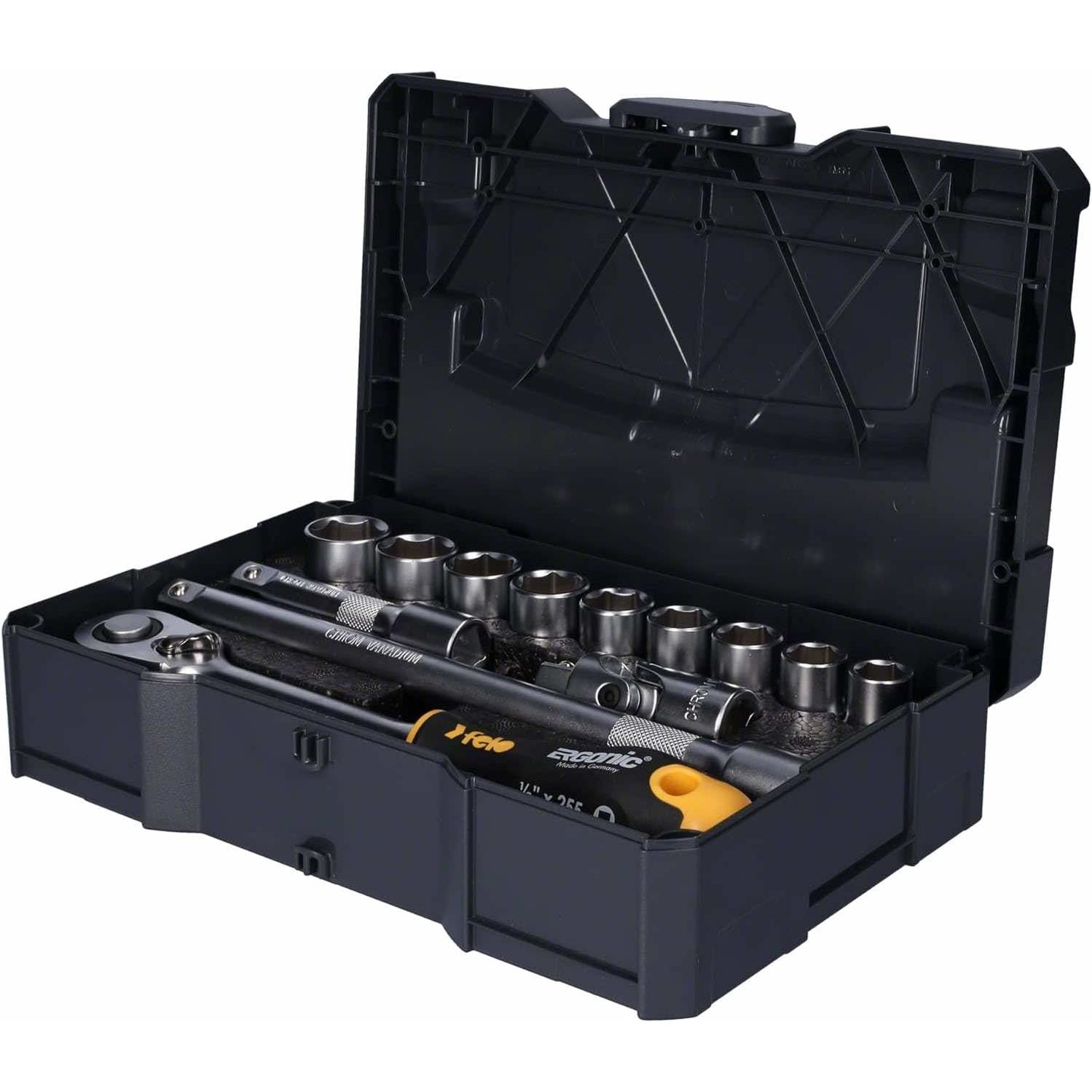 Felo 05681318 ERGONIC Ratchet Set in Systainer, Metric, 1/2" Drive, 13 - 22 mm, 13-pcs-Liger Tools