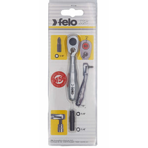Felo 05763501 Full metal Mini ratchet 1/4" MS 98 mm