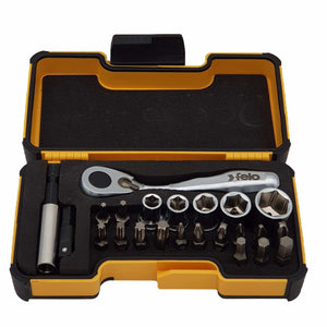 Felo 05772306 XS Strongbox 1/4" Drive Bit Ratchet Set, 23 Pieces
