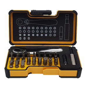 Felo 05773306 XS Box SL, Hex, PH, PZ, TX Bits Mini Ratchet, Bit Holder - 33 piece