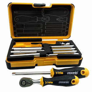 Felo 05781006 R-GO M-Tec Nut Drivers, Ergonic Ratchet - 10 piece Box
