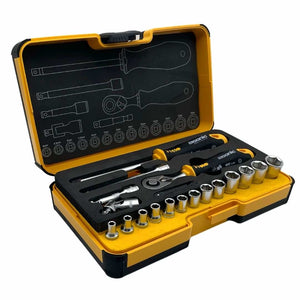 Felo 05781906 R-GO Box Sockets, Ergonic Ratchet, Metric - 19pc