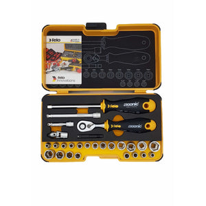 Felo 05782706 R-GO Box Sockets, Ergonic Ratchet, Inch/Metric - 27pc