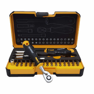 Felo 05783606 R-GO Box SL, Hex, PH, PZ, TX, SQ Bits Ratchet, Bit Holder - 36 pc