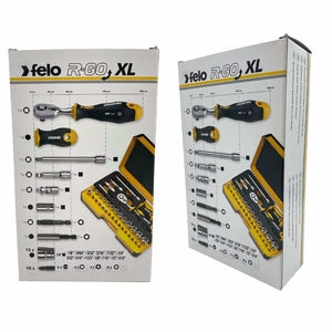 Felo 05783656 R-GO XL Box Sockets, Bits Ergonic Ratchet - 36 piece