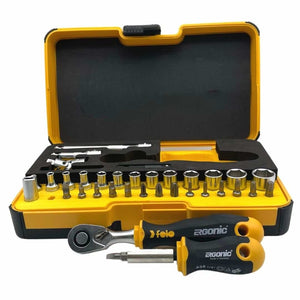 Felo 05783656 R-GO XL Box Sockets, Bits Ergonic Ratchet - 36 piece