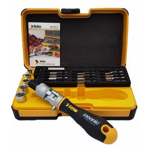 Felo 06072006 Ergonic K Handle Ratcheting Screwdriver Box Set, 20 Pieces