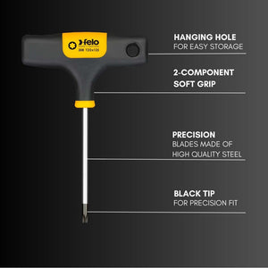Felo 30410860 T-Handle Metric Nutdriver, 10 mm x 230