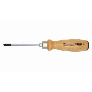 Felo 33610290 #1 x 80mm Wood Handle Pozidriv Screwdriver