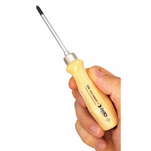 Felo 33610290 #1 x 80mm Wood Handle Pozidriv Screwdriver