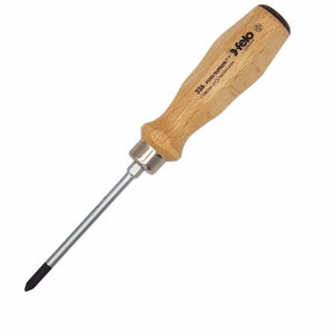 Felo 33610290 #1 x 80mm Wood Handle Pozidriv Screwdriver