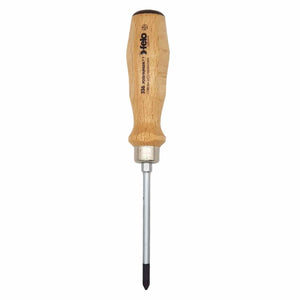 Felo 33610290 #1 x 80mm Wood Handle Pozidriv Screwdriver