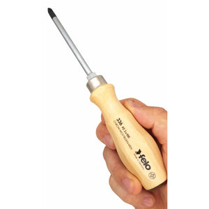 Felo 33620390 #2 x 100mm Wood Handle Pozidriv Screwdriver