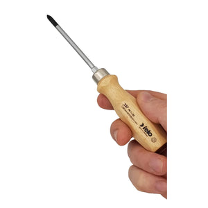 Felo 33710290 #1 x 80mm Wood Handle Phillips Screwdriver