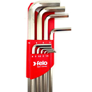 Felo 34600911 Set of L-shaped hex keys extended 9 pcs HEX 1.5-10.0 mm