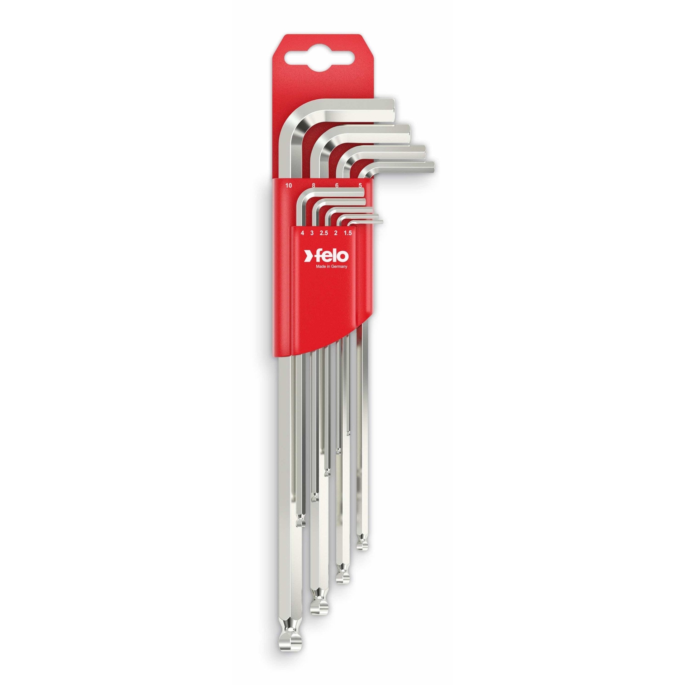 Felo 36500911 Ball End Metric Hex L-Key Set, 1.5 - 10 mm, 9 Pieces-Liger Tools