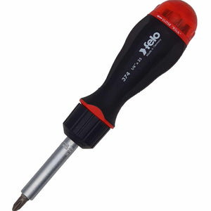 Felo 37420405 Magazine Handle Ratcheting Bitholder, SL/PZ/PH/Torx, 181 mm, 8 Pieces