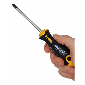 Felo 40095318 Ergonic Slotted/Pozidriv Screwdriver Set, 5 Pieces