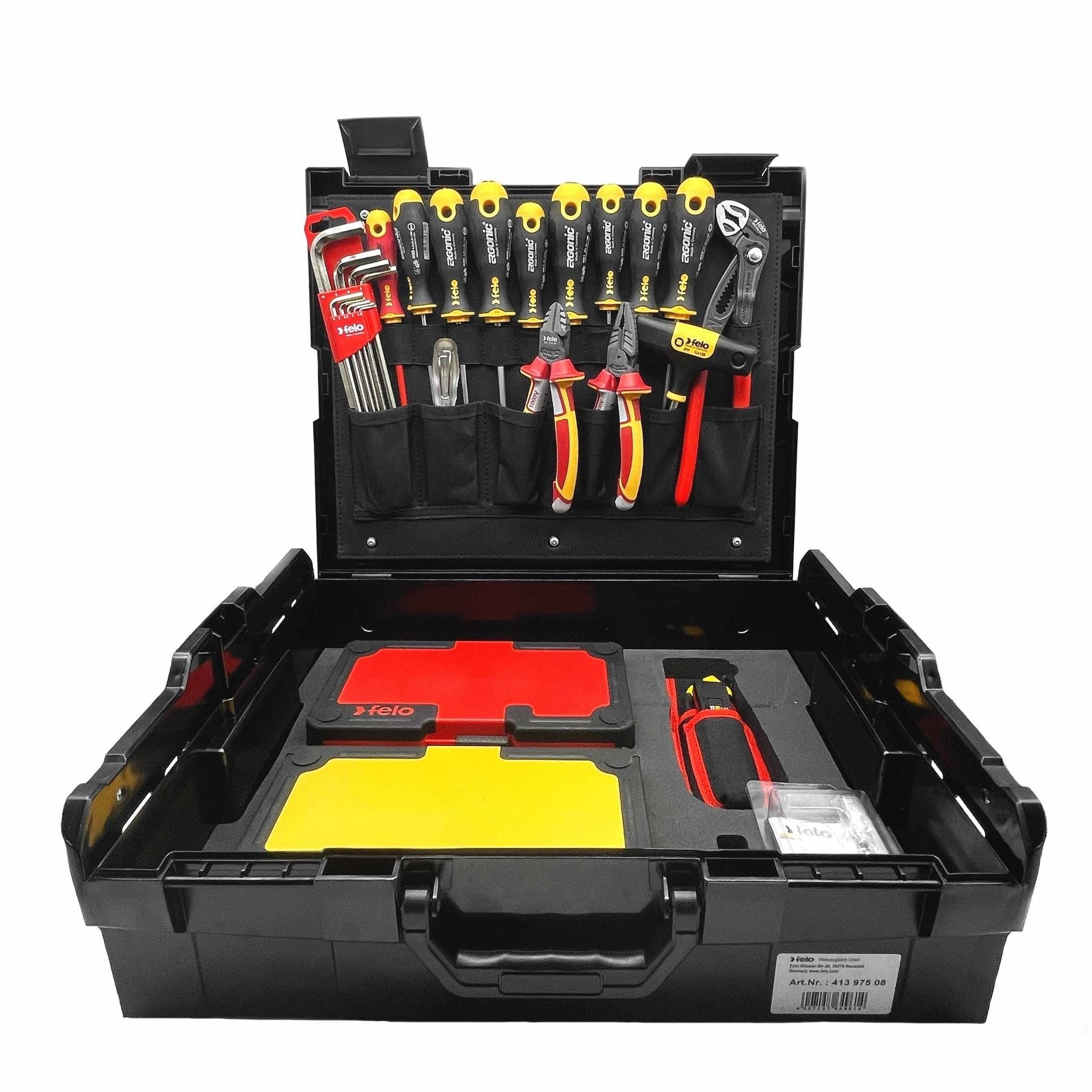 Felo 41397508 VDE Insulated Ergonic + E-Smart Tool Set in XL-Box, 75 Pieces-Liger Tools