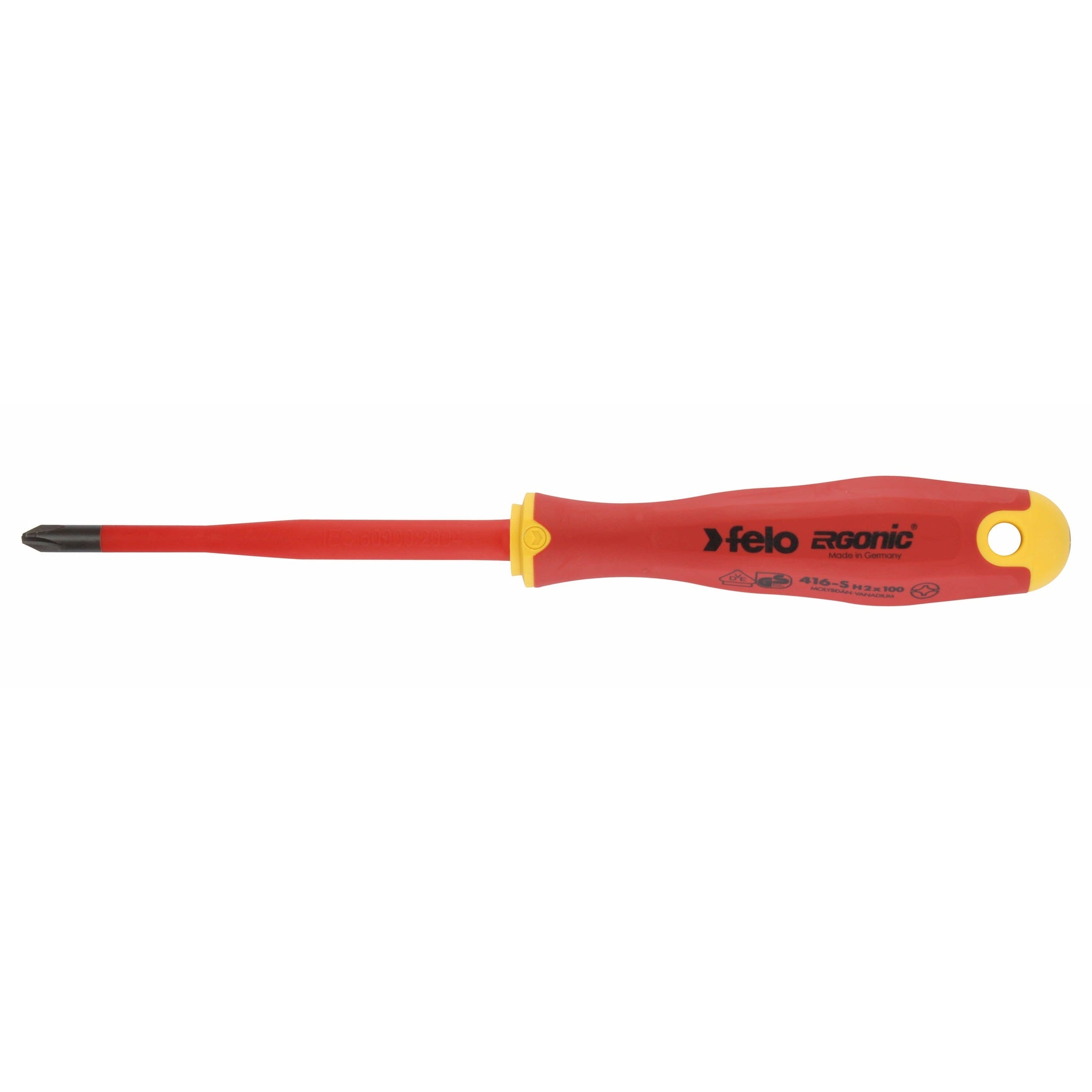 Felo 41629390 E-slim Insulated #2 x 100mm Slotted/Phillips Screwdriver-Liger Tools